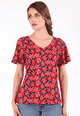 T-Shirt Violette poppy field - navy