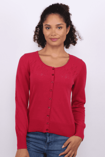 Strickjacke Manon - rubin