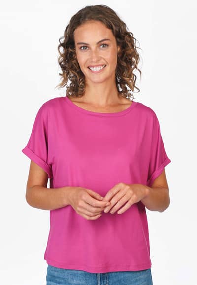 T-Shirt Vroni solid - raspberry