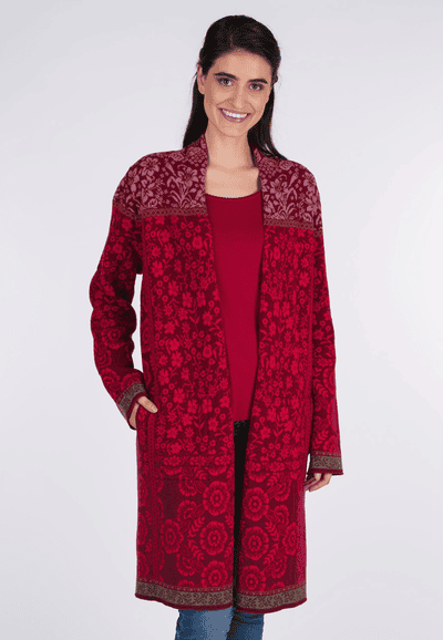 Strickmantel Birka flower - purple