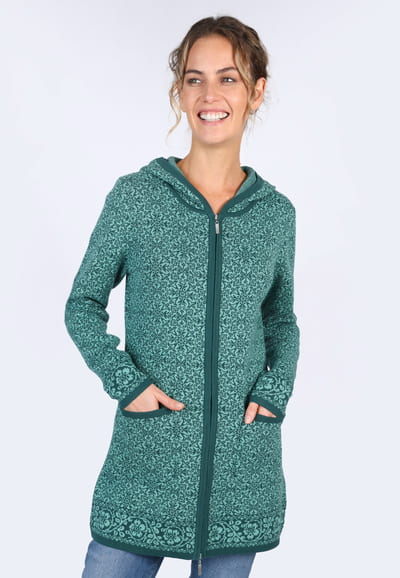Strickmantel Caddy Nordic  - bottle green