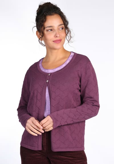 Strickjacke Liesel - plum