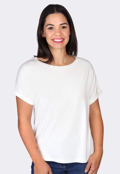 T-Shirt Vroni solid - ivory