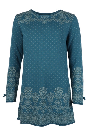 Strickpullover Auguste Ornamen - deep ocean