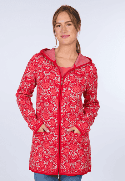Strickjacke Caddy - rubin
