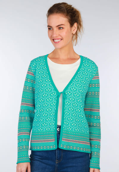 Strickjacke Fridi porcelain - atlantis