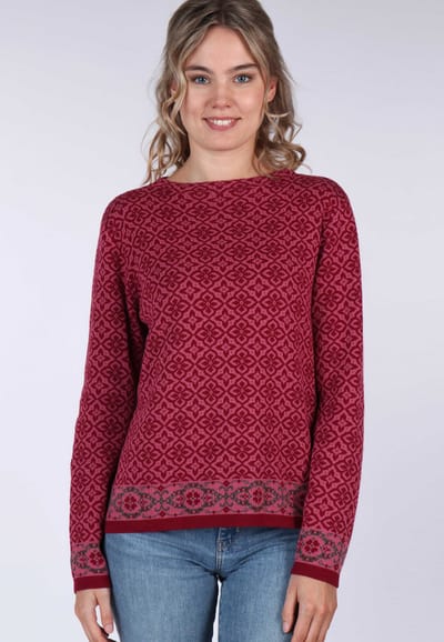 Strickpullover Dorit nordic  - wine