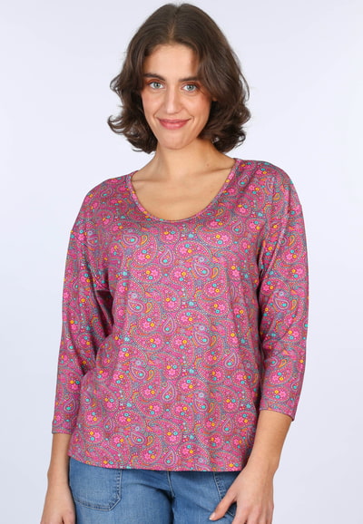 Shirt Betzeli paisley - raspberry
