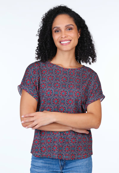 T-Shirt Vroni mandala - navy