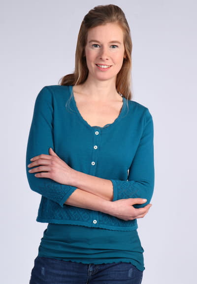 Strickjacke Liselotte - deep ocean