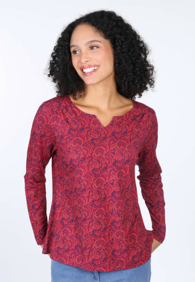 3/4-Arm-Shirt Adrijana  - deep purple