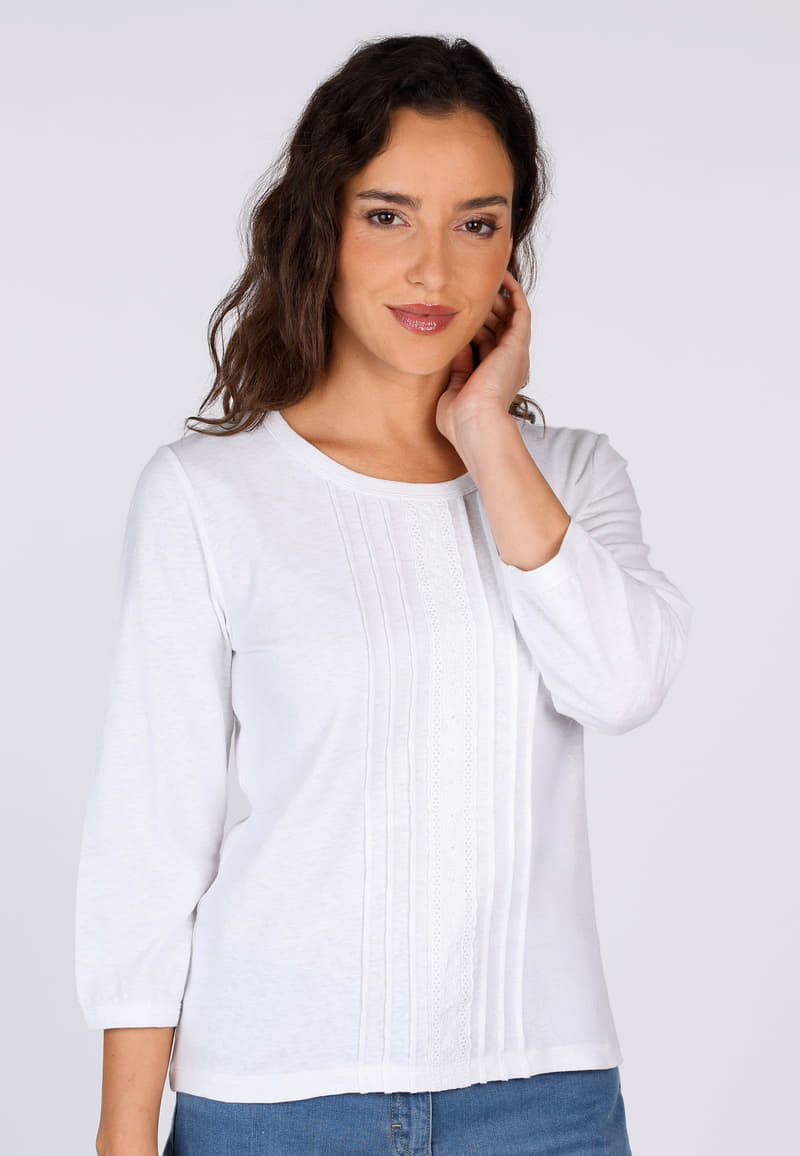 3/4-Arm-Shirt Janitara  - white