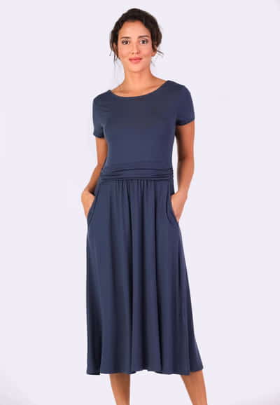 Kleid Malinda solid - navy