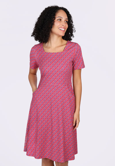 Kleid Lykila retro flower  - iris