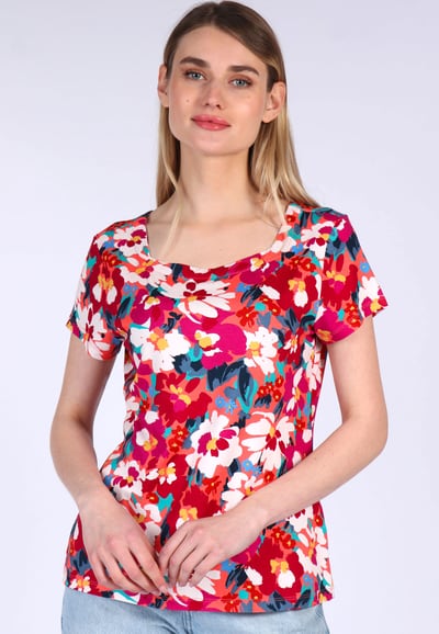 T-Shirt Tal summer bouquet - peach