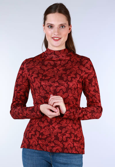 Shirt Olenni autumn leaves - dark grape