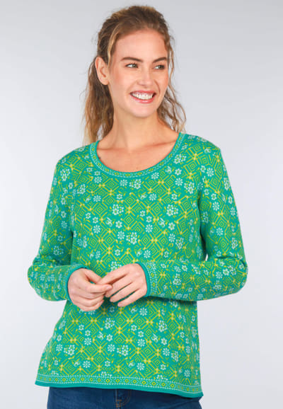 Pullover Josefine geo flower - tropical