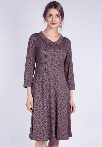 Kleid Cocolie geo flower - plum