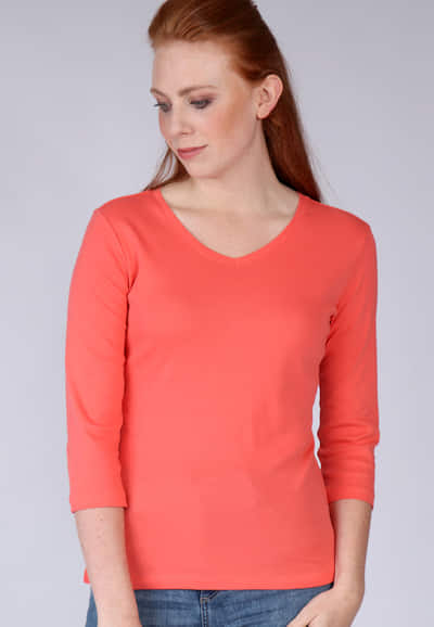 Langarmshirt Ludowika - peach