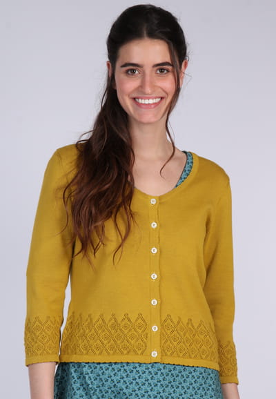 Strickjacke Liselotte - dark yellow