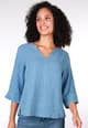 Leinenbluse Emina - swedish blue