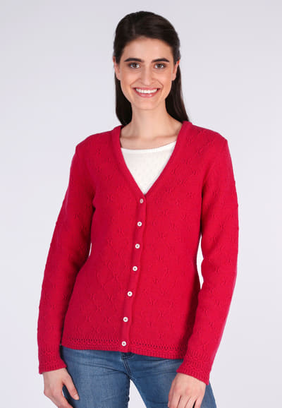 Strickjacke Beris - cerise