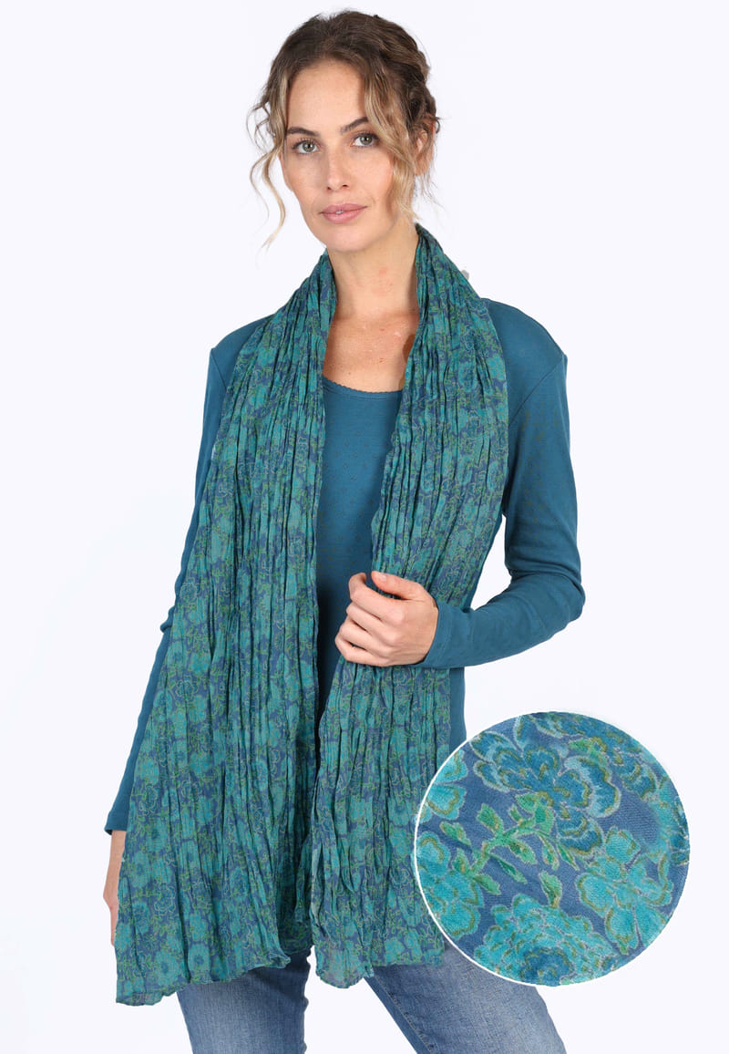 Schal Leja flower  - navy