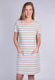 Kleid Ellen colourful stripe - ivory
