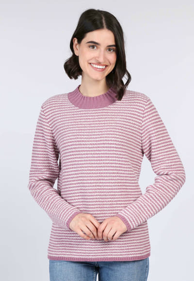 Strickpullover Minora stripe  - dusty orchid