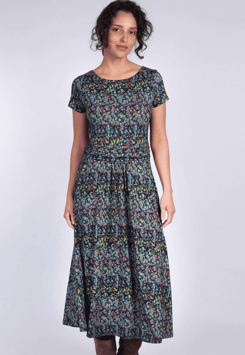 Kleid Malind flower confetti  - navy