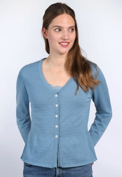 Strickjacke Lindara solid - swedish blue