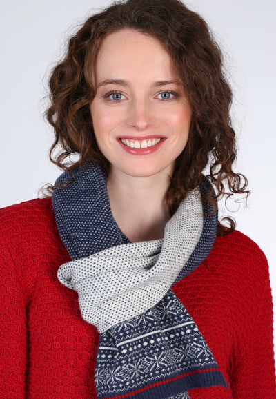 Strickschal Saneta nordisk - navy