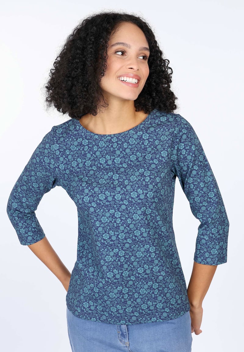 3/4-Arm Shirt Pitta Meadow - indigo
