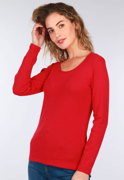 Langarmshirt Malin  - rubin