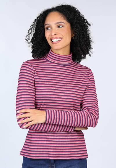 Rollkragenshirt Morea  - deep purple