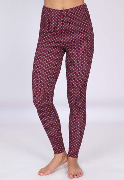 Leggings Thais check - burgundy