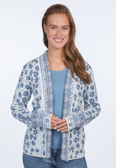 Strickjacke Dilara Flower - ivory