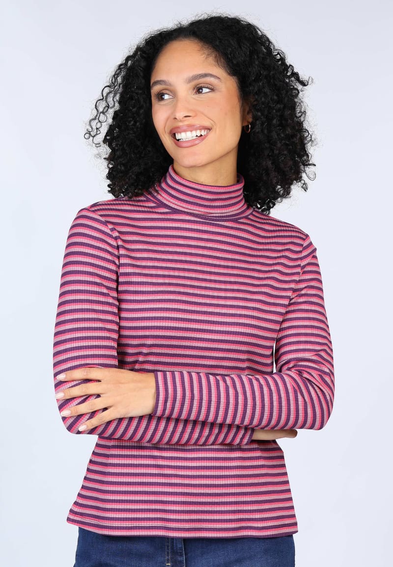 Rollkragenshirt Morea - deep purple