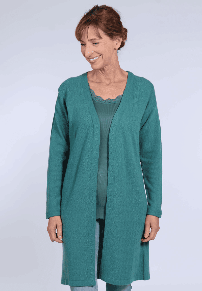 knitted cardigan Irmtraud - bottle green