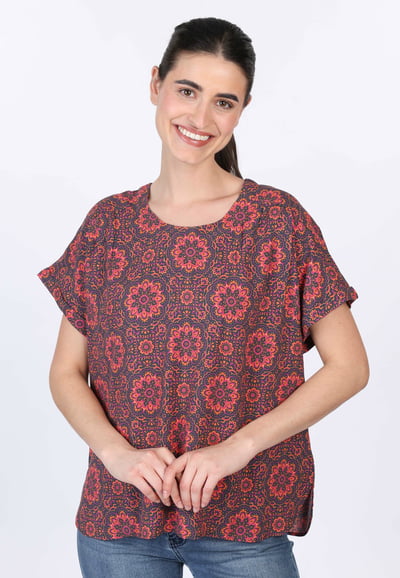 Bluse Maisy ornamental - ebony