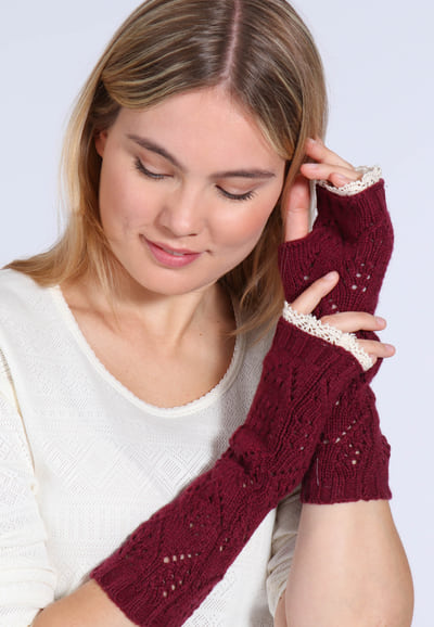 Handstulpe Dalina - burgundy