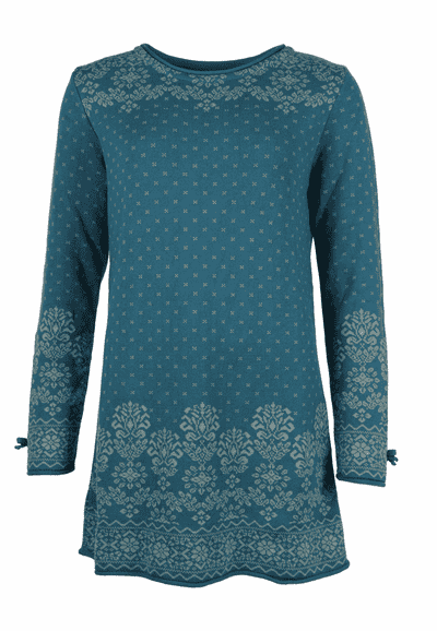 Strickpullover Auguste Ornamen - deep ocean