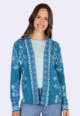 Strickjacke Dilara flower - ocean