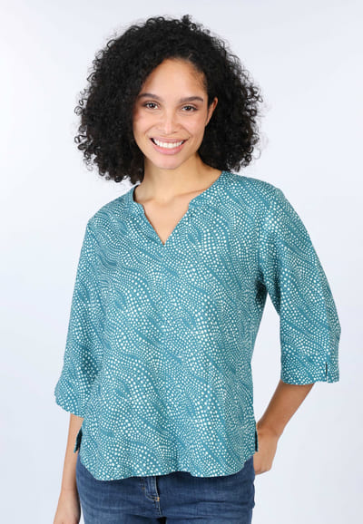 Bluse Emine dancing dot - ocean