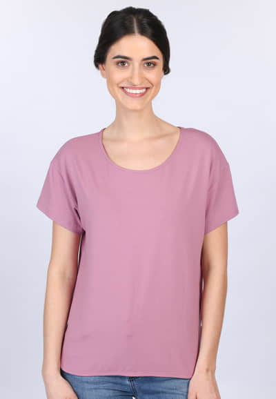 T-Shirt Betzi Solid  - dusty orchid