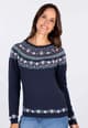 Strickpullover Tony fair isle - navy