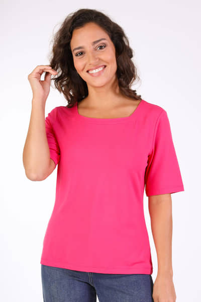 T-Shirt Constantina solid - flamingo