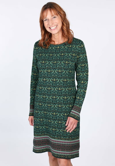 Strickkleid Suri damast  - bottle green