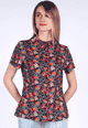 Bluse Cylita oriental flower - navy