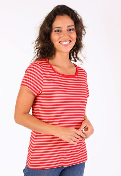T-Shirt Tal stripe - poppy